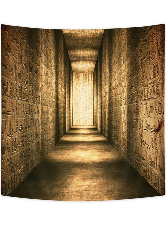 Hajmsug Golden Ancient Egyptian Tapestry, Vintage Historical Egypt Corridor Tapestry Wall Hanging Egyptian Mural Tapestries Bedroom Living Room Dorm Decor, 60x40 - Image 3
